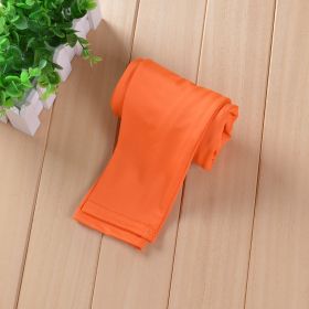 Spring And Autumn Milk Silk Girls' Tight Elastic Bottoming Cropped Pants (Option: Orange-100Yards)