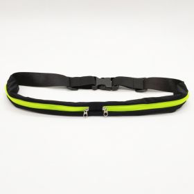 Sports Waist Bag With Double Pocket Slim Zip Running Phone Belt Bags (Option: Green-3.8WidthOrdinaryZipper)