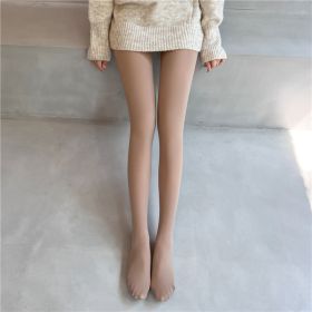 Nude One-piece Pants In Flesh Color Single-layer Bare Leg Pantyhose Female Leggings (Option: Cream socks-200g Brushed)