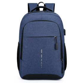 Men's Large Capacity Simple Fashion Travel Backpack (Color: Dark Blue)