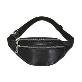 Fashionable Large Capacity Waist Bag Sports Multifunctional Chest Bag (Color: Black)