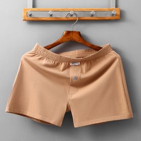 Cotton Men's Boxers Can Be Worn Outside And Breathable (Option: Beige-M)