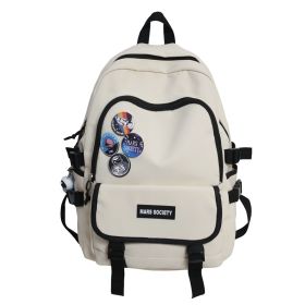 Fashion College Students School Bags High School Students Large Capacity Travel Computer (Option: White astronaut-Small)