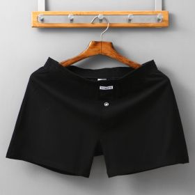 Cotton Men's Boxers Can Be Worn Outside And Breathable (Option: Black-L)