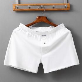 Cotton Men's Boxers Can Be Worn Outside And Breathable (Option: White-L)